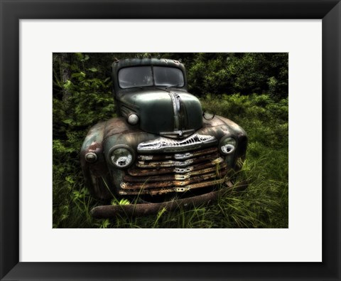 Framed Rusty Auto I Print