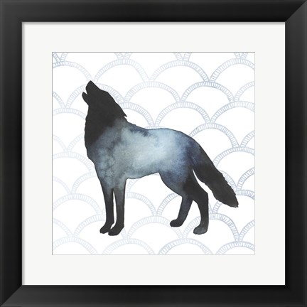 Framed Animal Silhouettes V Print