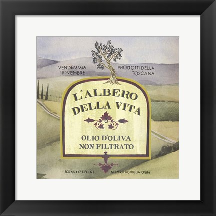 Framed Olive Oil Labels IV Print