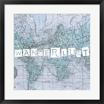 Framed Map Words V Print