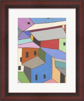 Framed Rooftops in Color XII Print