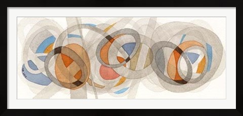 Framed Sepia &amp; Orange Circles Print
