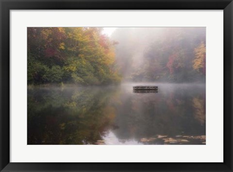 Framed Mist on the Lake Print