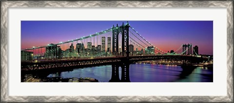 Framed Manhattan Bridge and Skyline Print
