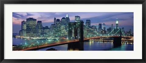 Framed Brooklyn Bridge and Skyline Print