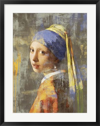 Framed Vermeer&#39;s Girl 2.0 Print