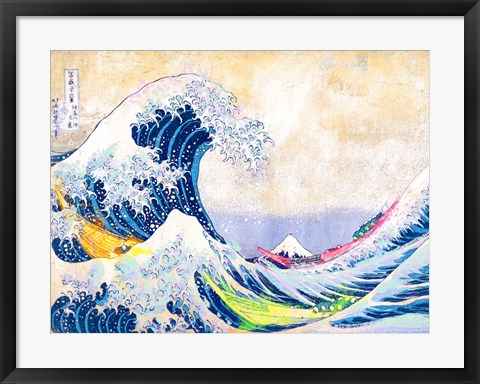 Framed Hokusai&#39;s Wave 2.0 Print