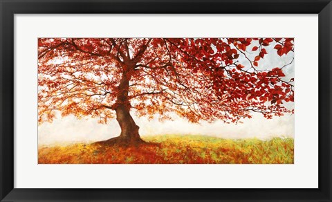 Framed Red Leaves Print