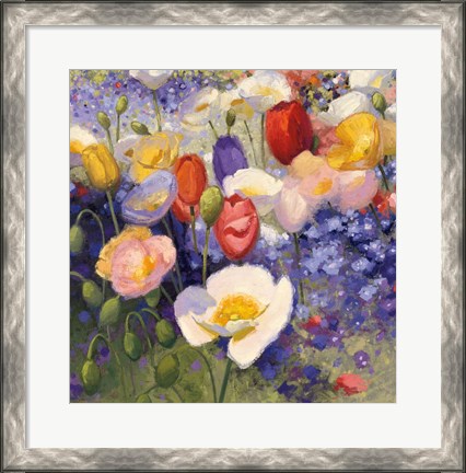 Framed Tulips and Poppy Party Print