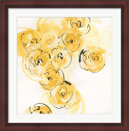 Framed Yellow Roses Anew I Print