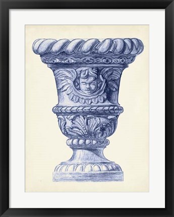 Framed Palace Urns in Indigo IV Print