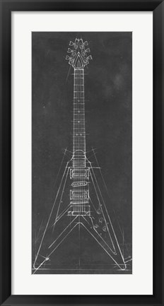 Framed Electric Guitar Blueprint I Print