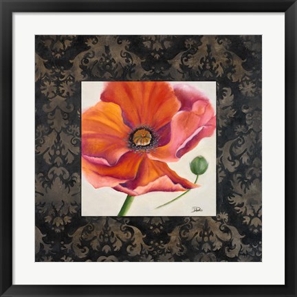 Framed Poppy Flower II Print