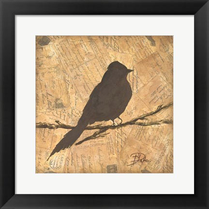 Framed Bird Silhouette I Print