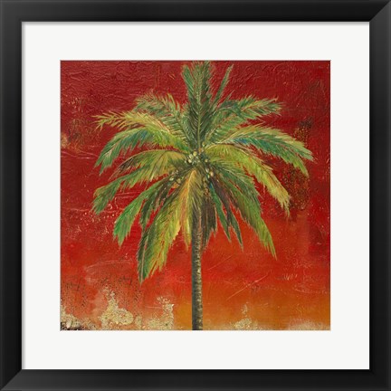 Framed La Palma on Red I Print