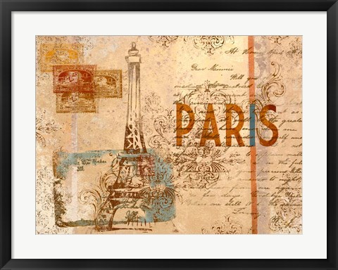 Framed Paris Postcard Print