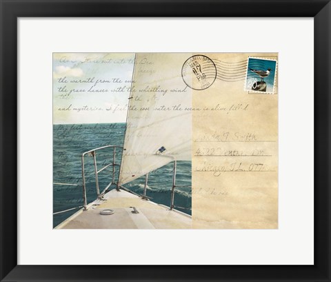 Framed Voyage Postcard I Print