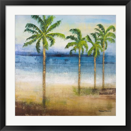 Framed Ocean Palms II Print