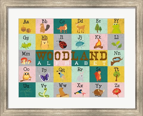 Framed Woodland Alphabet (horizontal) Print