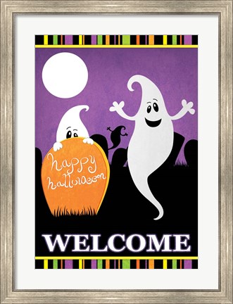 Framed Halloween Ghost I Print