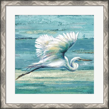 Framed Great Egret I Print
