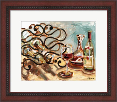 Framed Decanter and Wine Print