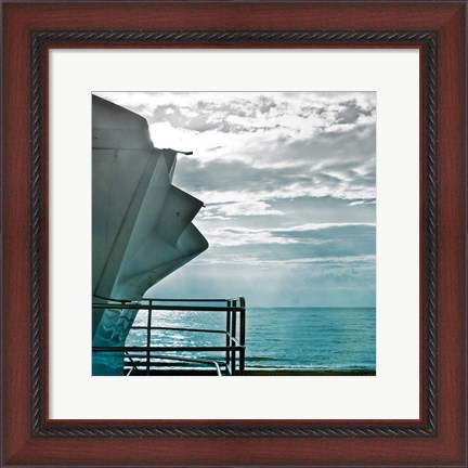 Framed On a Teal Beach I Print