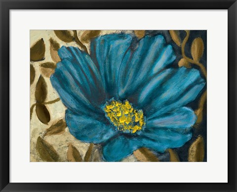 Framed Simple Blue Garden II Print