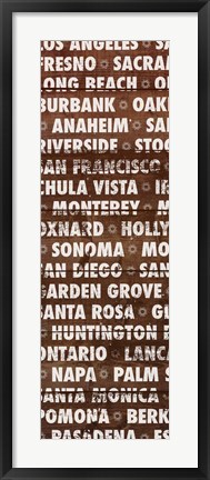 Framed California Wood Type Print