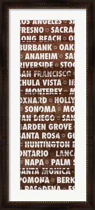 Framed California Wood Type Print