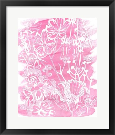 Framed Fuchsia Bouquet I Print