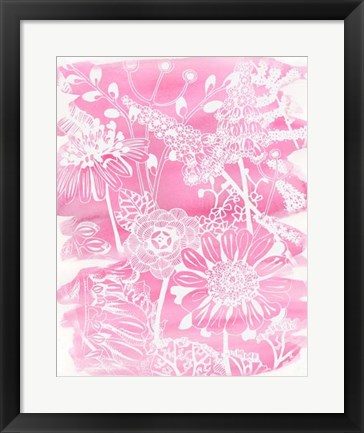 Framed Fuchsia Bouquet II Print