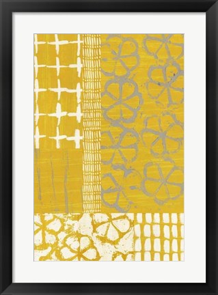 Framed Golden Blockprint II Print