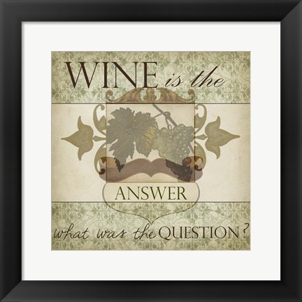 Framed Wine Phrases IV Print