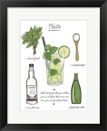 Framed Classic Cocktail - Mojito Print