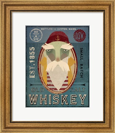 Framed Fisherman VIII Old Salt Whiskey Print