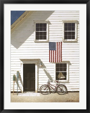 Framed Red Bicycle Print