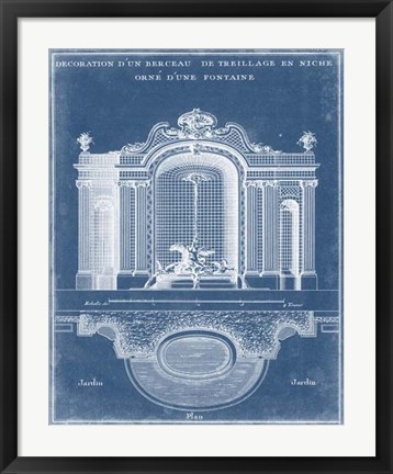 Framed Garden Treillage Blueprint II Print