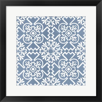 Framed Chambray Tile III Print