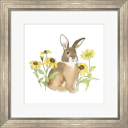 Framed Wildflower Bunnies III Sq Print
