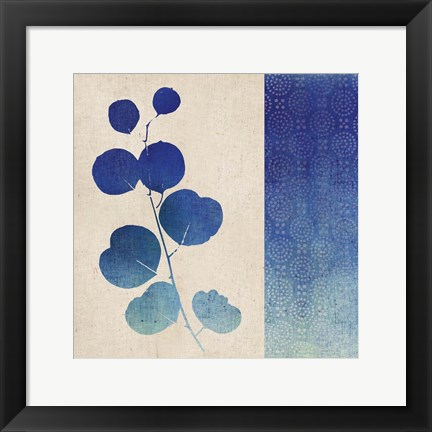 Framed Indigo Leaves II Print