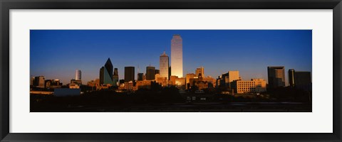 Framed Dallas, Texas at Dusk Print