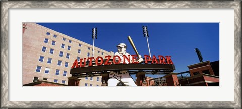 Framed Low angle view of a baseball stadium, Autozone Park, Memphis, Tennessee, USA Print