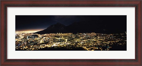 Framed Cape Town at Night,  South Africa Print