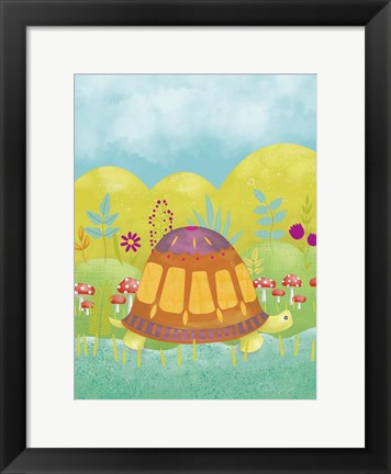 Framed Happy Turtle I Print