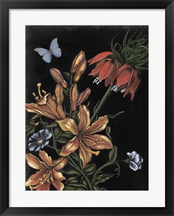 Framed Dark Floral II Print