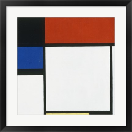 Framed Composition No. III / Fox Trot B with Black, Red, Blue and Yellow, 1929 Print