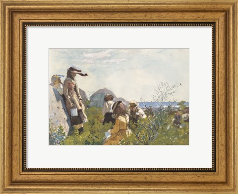 Framed Berry Pickers, 1873 Print