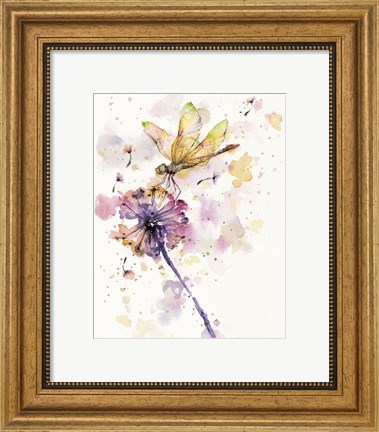 Framed Dragonfly &amp; Dandelion Print