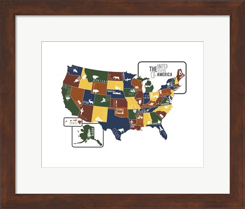Framed USA Map Print